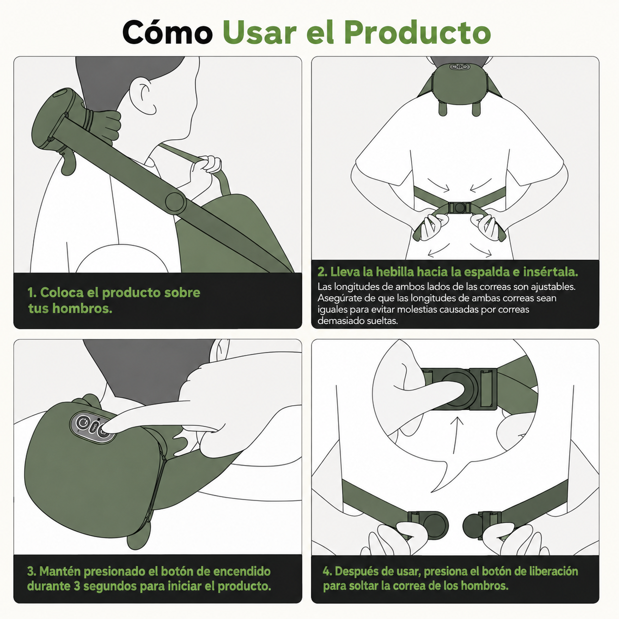 Masajeador De Cuello Con Manos Verde