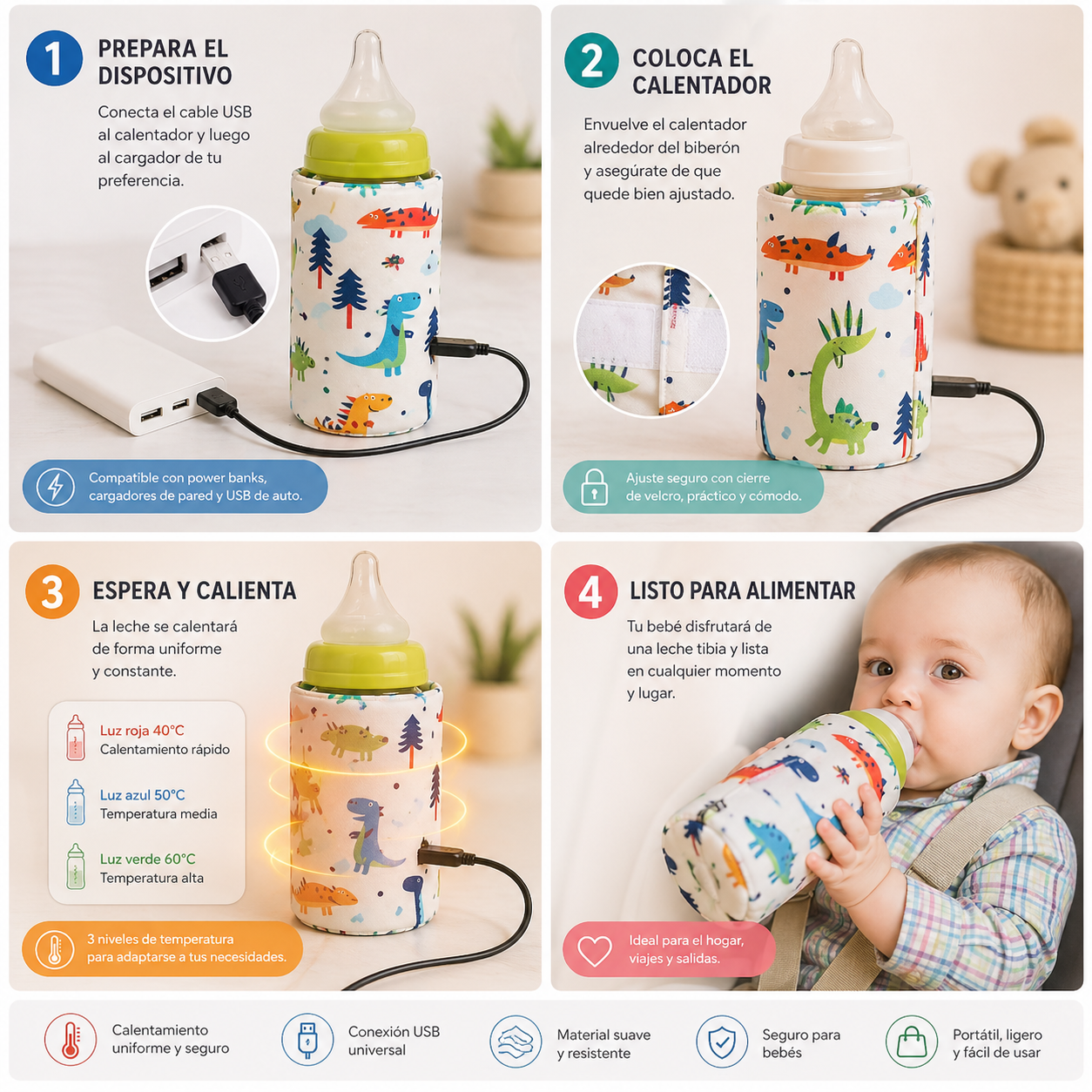 CALENTADOR DE MAMADERAS PORTATIL USB