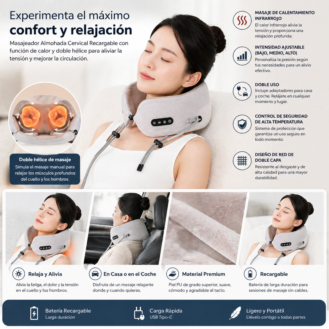 COJIN Almohada Cervical Vibratoria