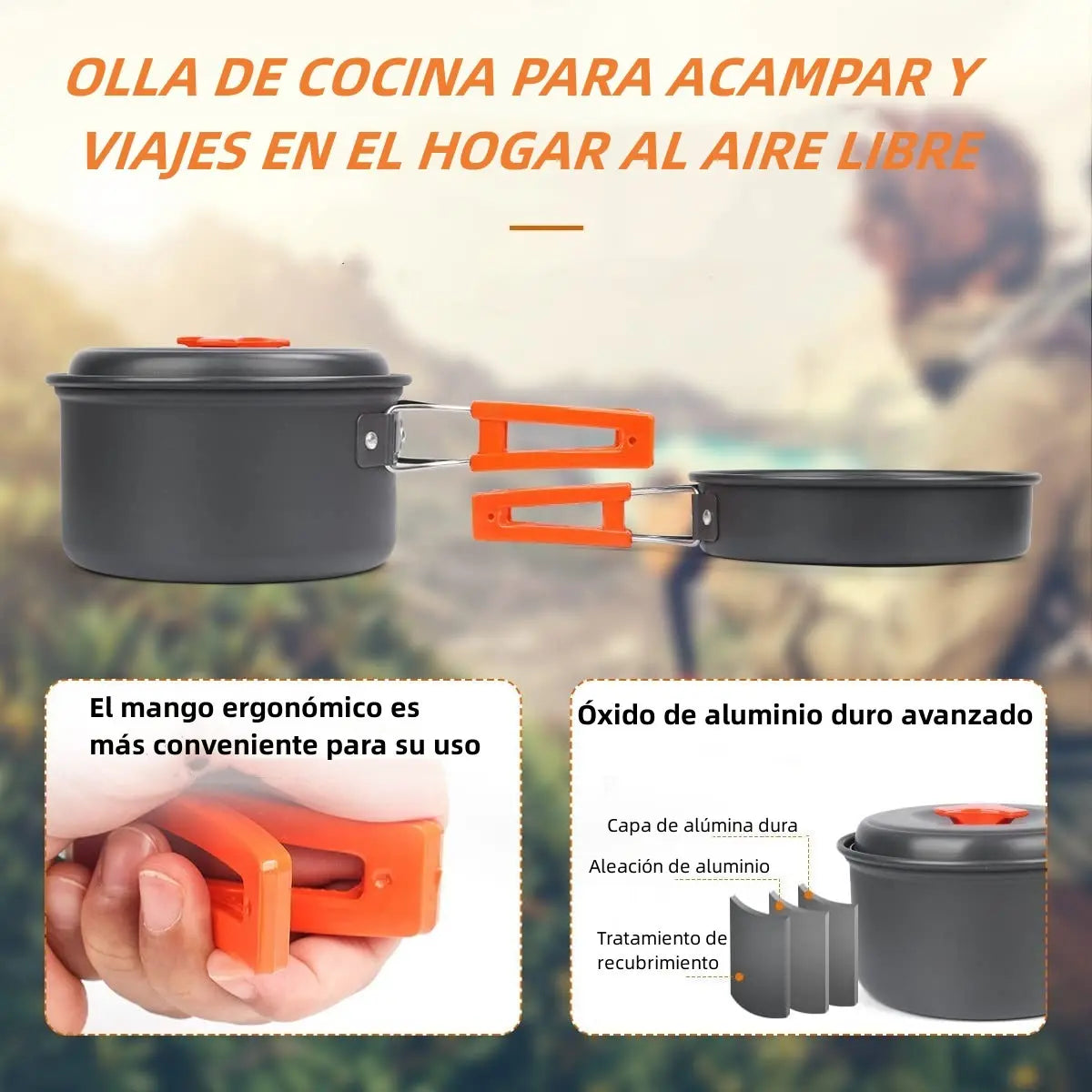 Set de Ollas para Camping 7 Pcs