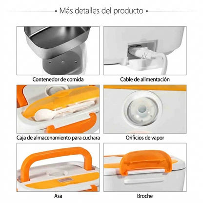Lonchera Eléctrica Portátil - Disfruta comida caliente sin microondas y sin gastar de más