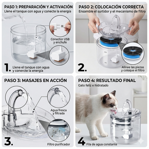 BEBEDERO MASCOTAS TRANSPARENTES