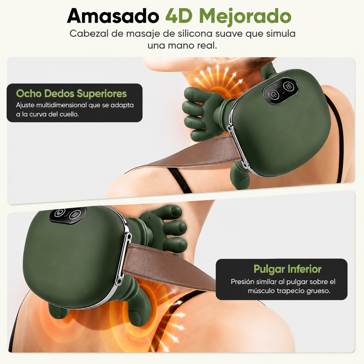 Masajeador De Cuello Con Manos Verde