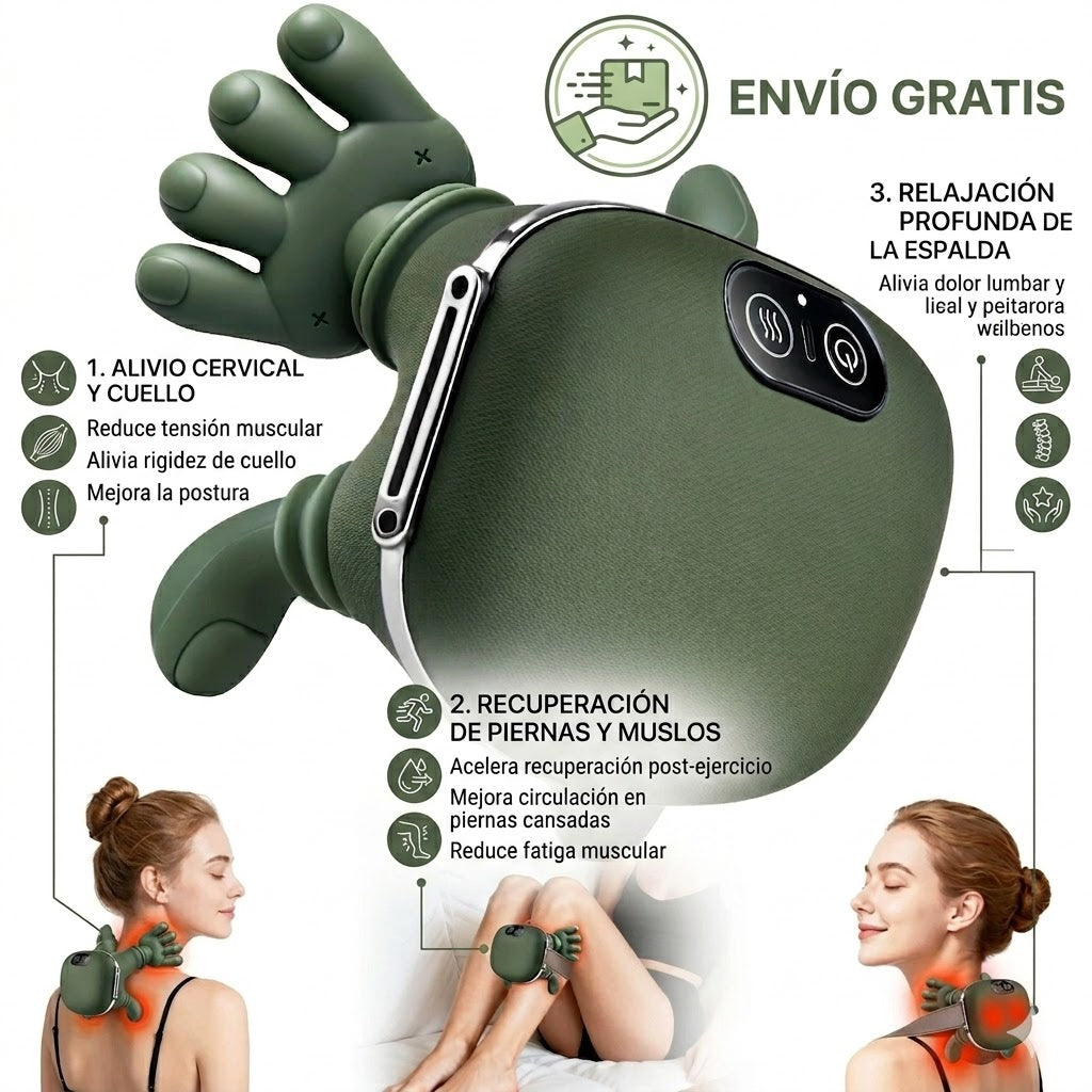 Masajeador De Cuello Con Manos Verde